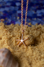 Underwater Star Fish Sterling Silver Pendant Necklace