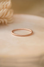 Twisted Spin Rose Gold Plated Sterling Silver Ring