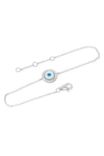 Halo Evil Eye Rose Gold Plated Sterling Silver Chain Bracelet