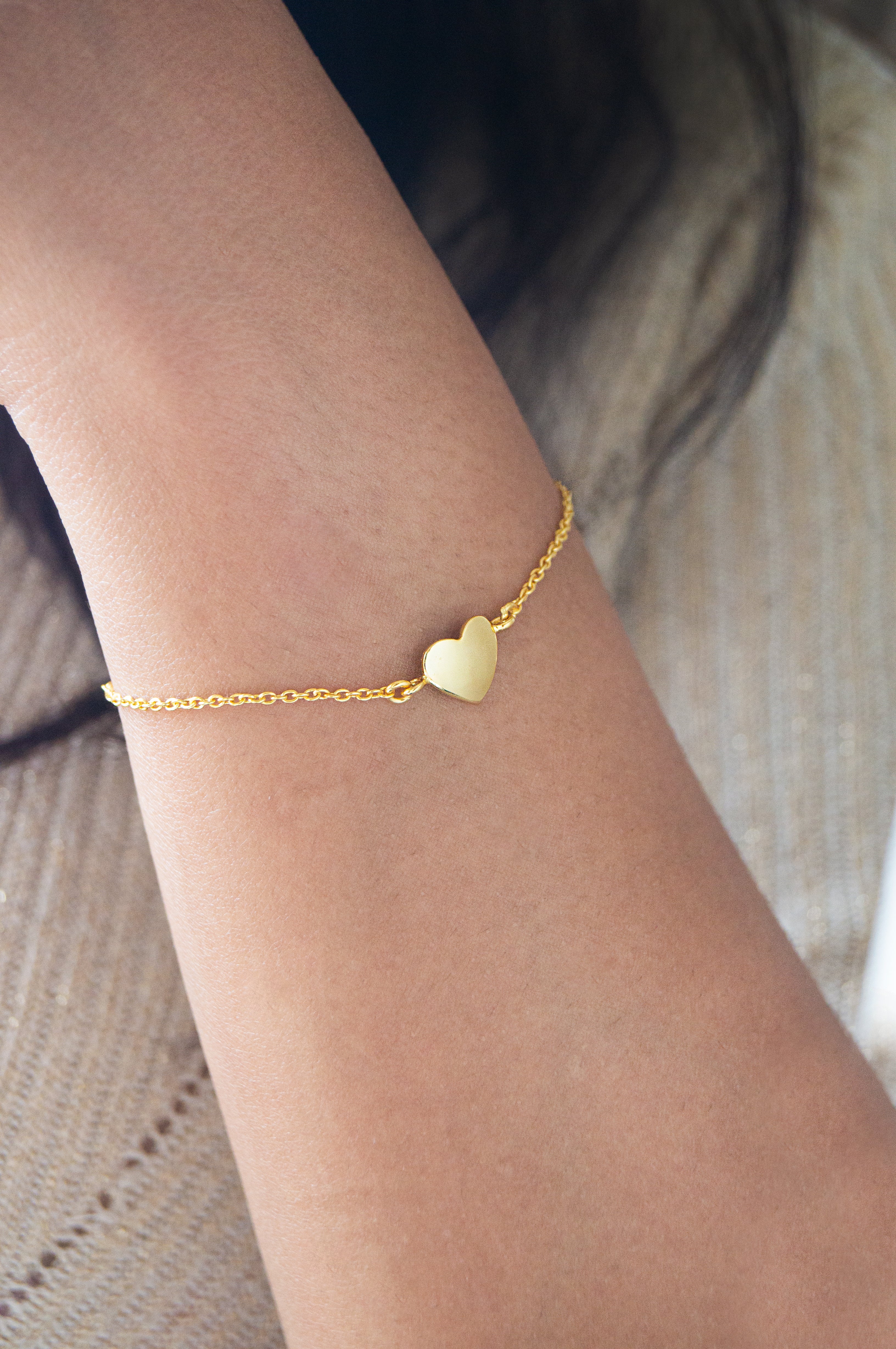 Buy Just A Little Heart Gold Plated Sterling Silver Chain Bracelet