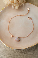 Moving Towards Your Heart Rose Gold Plated Sterling Silver Chain Bracelet