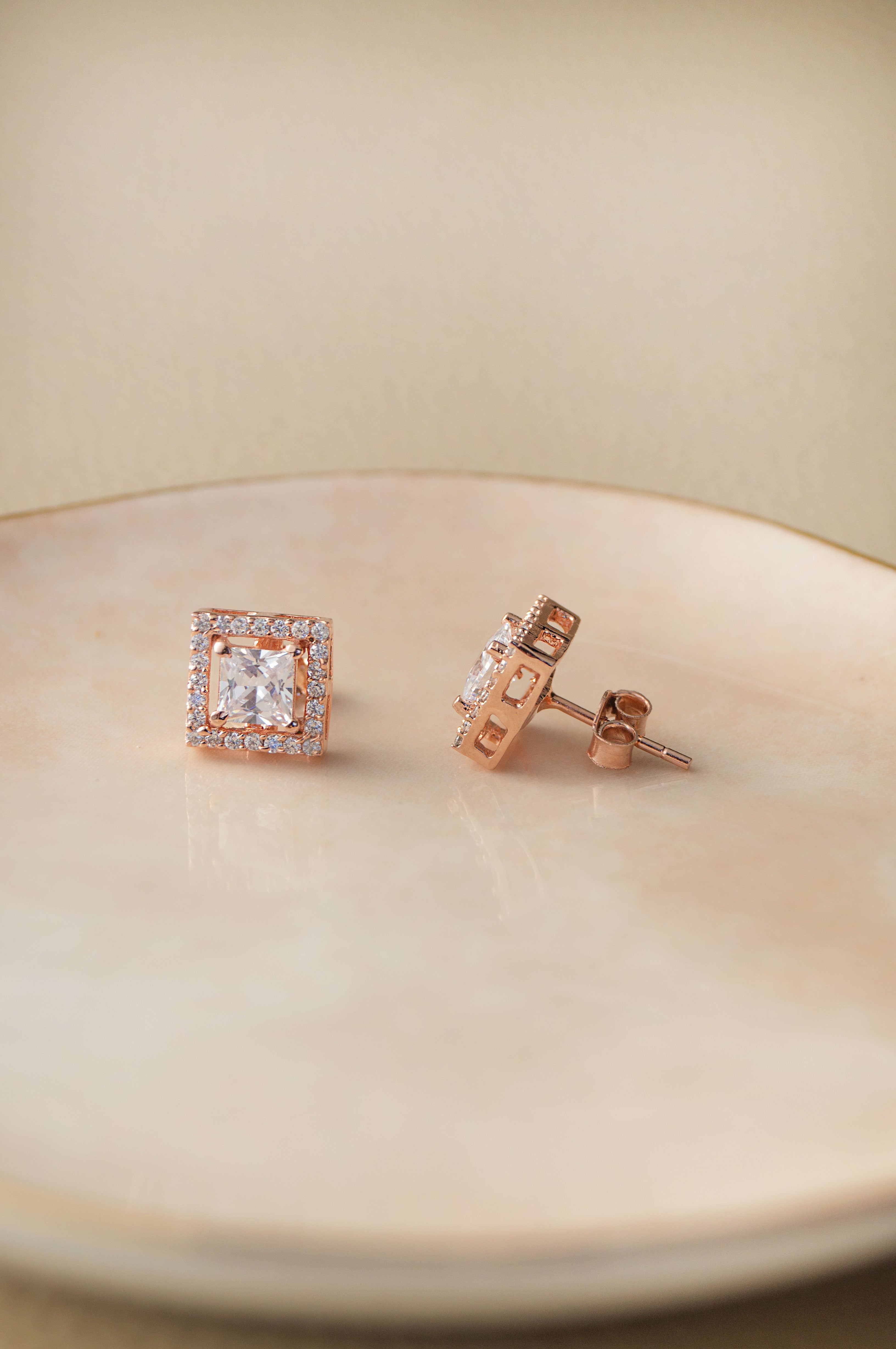 Rose gold over deals sterling silver earrings