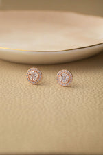Minimal Cluster Rose Gold Plated Sterling Silver Stud Earrings