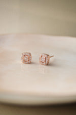 Ecentric Square Sterling Silver Stud Earrings