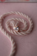 Just The Pretty Heart Rose Gold Plated Sterling Silver Pendant Nylon Thread Necklace