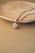 Floral Cluster Rose Gold Plated Sterling Silver Pendant