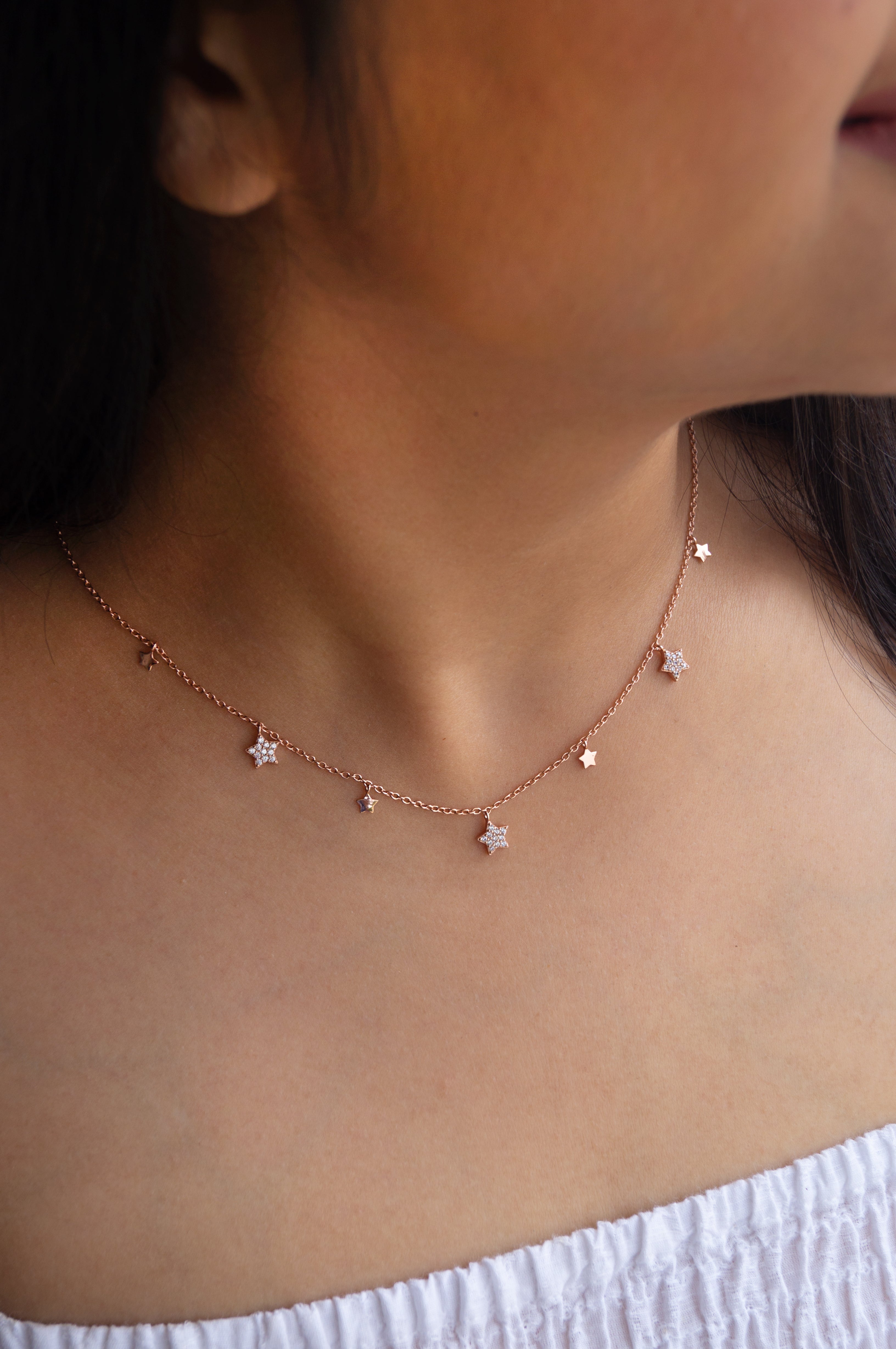 Buy Multilayer Starry Charm Delicate Sterling Silver Necklace by Mannash™  Jewellery