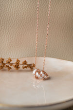 Dancing Sparkle Rings Rose Gold Plated Sterling Silver Chain Necklace