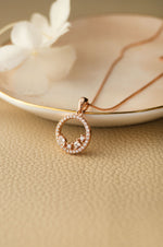 Blossom Circle Rose Gold Plated Sterling Silver Pendant