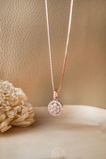 Radiant Cluster Rose Gold Plated Sterling Silver Pendant