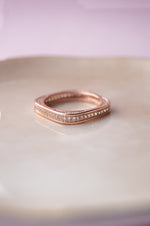 Square Or Circle Rose Gold Plated Sterling Silver Ring