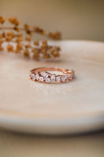 Random Sparkle Rose Gold Plated Sterling Silver Ring