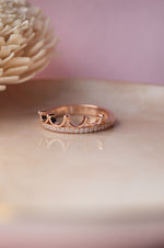 Crown Rose Gold Plated Sterling Silver Ring