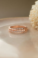 Dewdrop Shimmer Rose Gold Plated Sterling Silver Ring