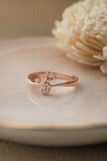 Elegant Fern Rose Gold Plated Sterling Silver Ring