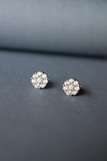 Classic Cluster Spark Sterling Silver Earrings