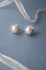 Pearl Rays Statement Sterling Silver Stud Earrings