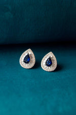 Shine-On-You Blue Sapphire Statement Sterling Silver Stud Earrings