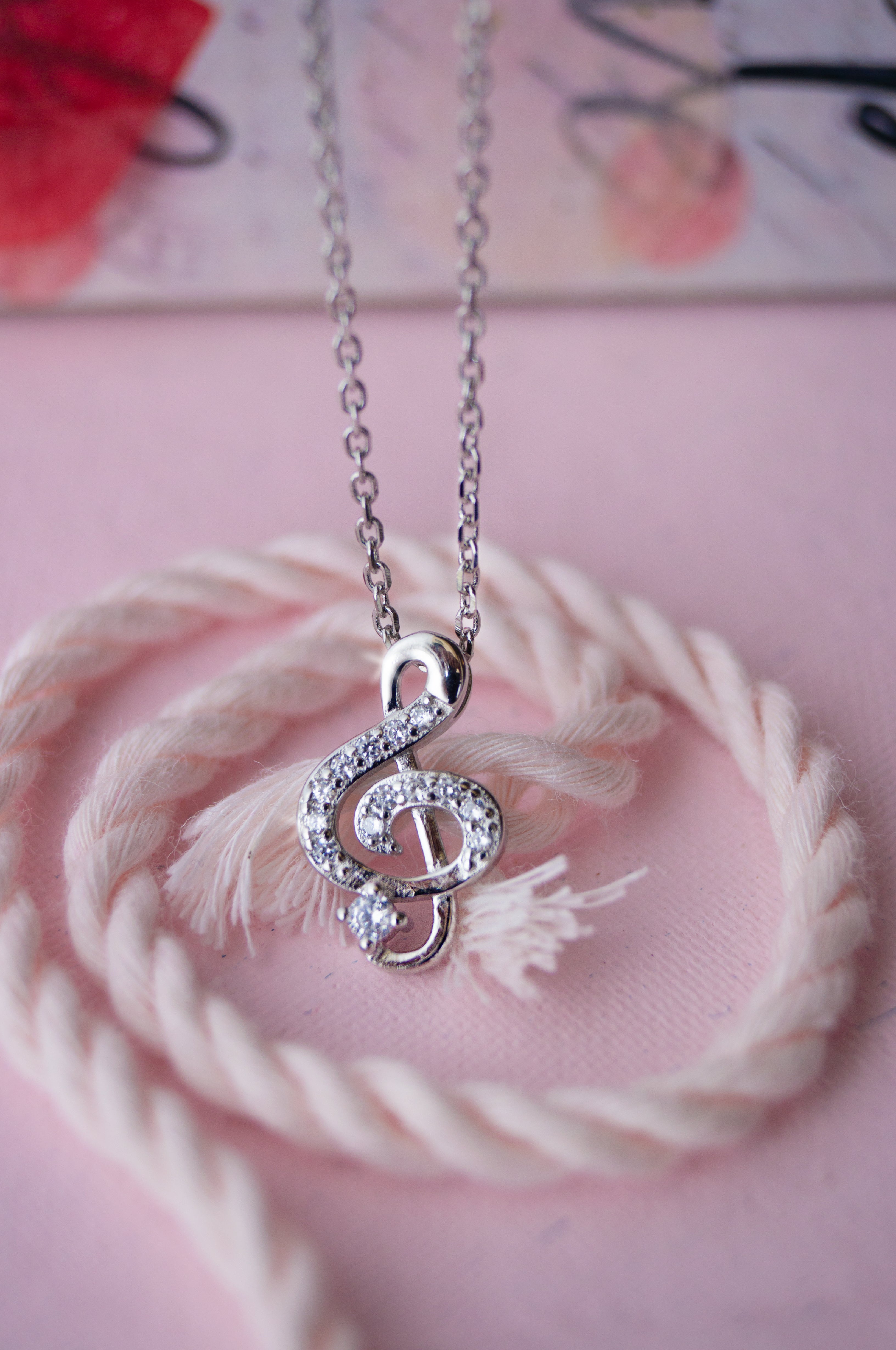 Music Note Sterling Cremation Jewelry Pendant Necklace for Ashes