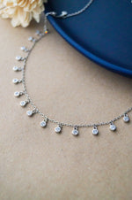 Pretty Solitiares Sterling Silver Charm Necklace