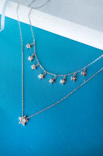 Multilayer Starry Charm Delicate Sterling Silver Necklace
