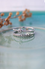 Gleaming Two Layer Sterling Silver Ring