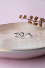 Topped With Heart Sterling Silver Ring