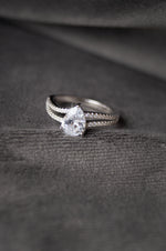 Falling For You - Solitaire Sterling Silver Statement Ring