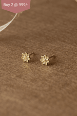 Geometric Flower Gold Plated Mini Sterling Silver Stud Earrings