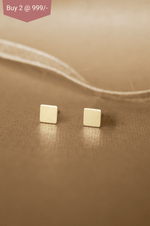 Simply Square Gold Plated Mini Sterling Silver Stud Earrings