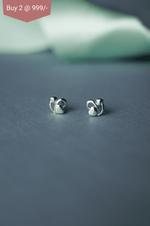Hanging Together Hearts Sterling Silver Mini Stud Earrings
