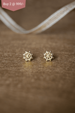 Fortune Wheel Gold Plated Mini Sterling Silver Stud Earrings