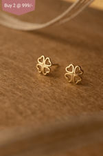 Lucky Hearts Gold Plated Mini Sterling Silver Stud Earrings