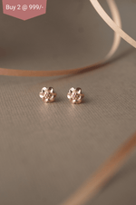 Treasured Flower Rose Gold Plated Mini Sterling Silver Stud Earrings