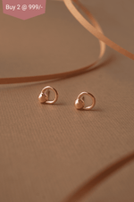 Entangled Circles Rose Gold Plated Mini Sterling Silver Stud Earrings