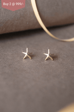 Star Fish Rose Gold Plated Mini Sterling Silver Stud Earrings