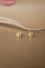 Treasured Flower Gold Plated Mini Sterling Silver Stud Earrings