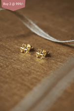 Dreamy Flower Gold Plated Mini Sterling Silver Stud Earrings