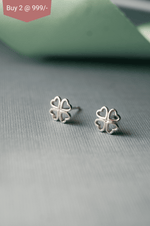 Lucky Hearts Mini Sterling Silver Stud Earrings